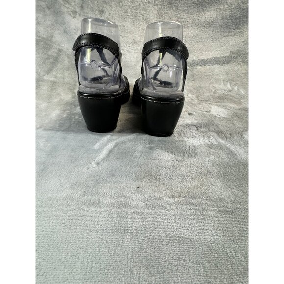 J 41 Adventure On Sandals Womens 6M Cassia T-Strap black Faux Leather heel Wedge - Picture 10 of 16